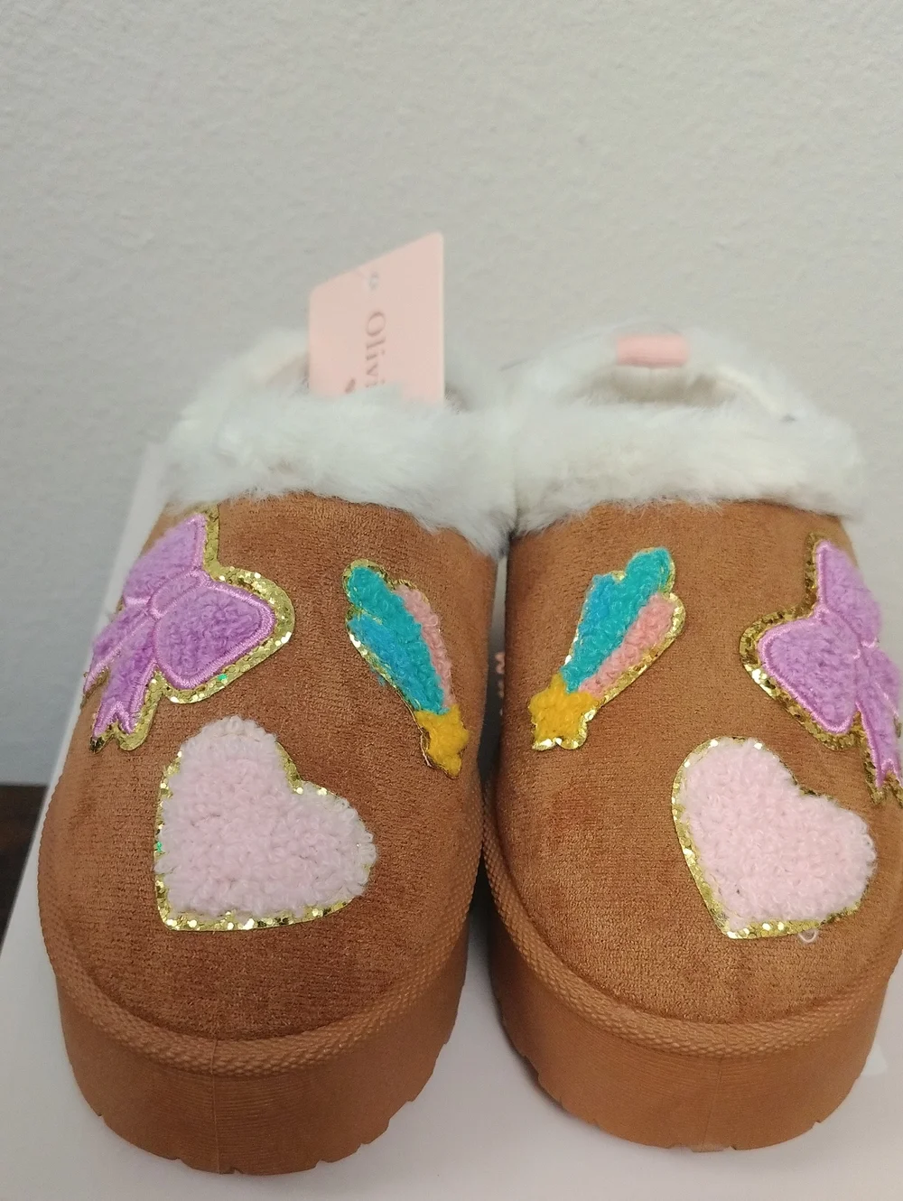 Girls Brown Slip On Cushioned Slippers